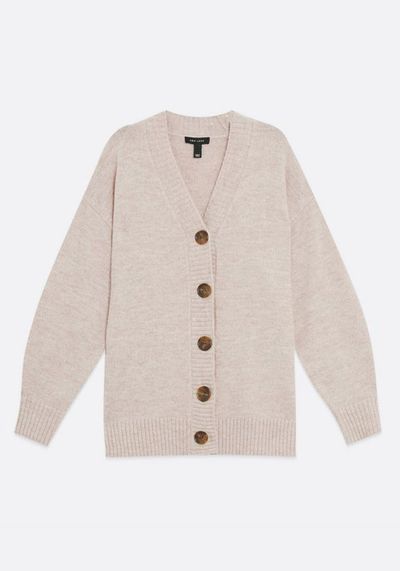 Cream Knit Oversized Button Up Cardigan