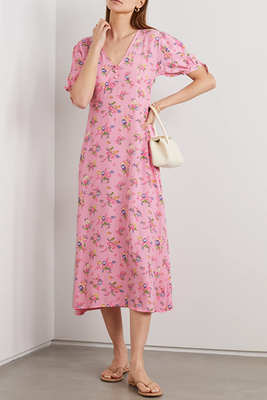 Daija Floral-Print Crepe Midi Dress