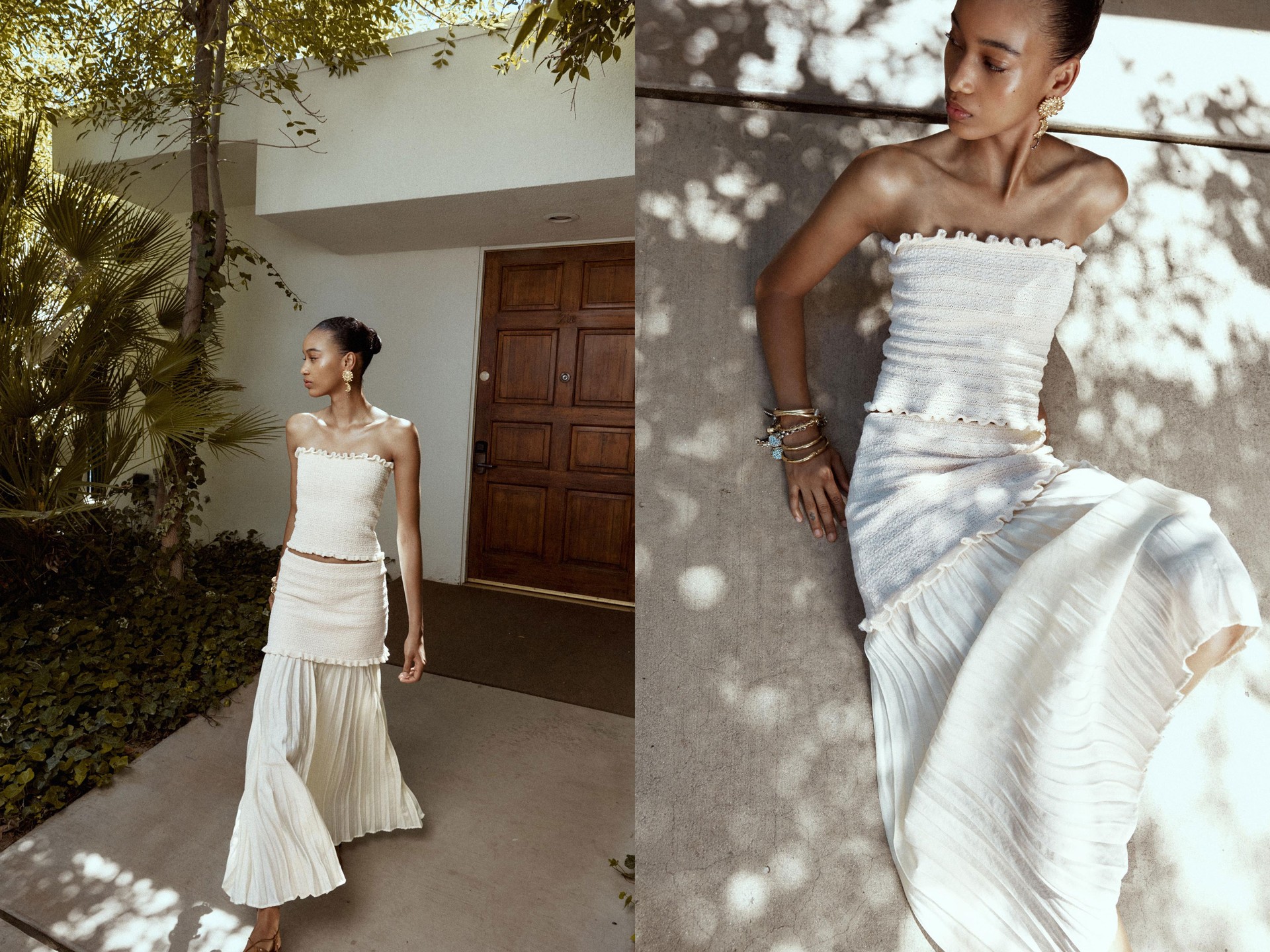 Combined Knit Skirt