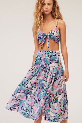 Abstract Floral Skirt from Oysho
