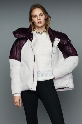 Cropped Bicolor Down Jacket from Maje