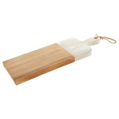 Brown & White Wooden Chopping Board