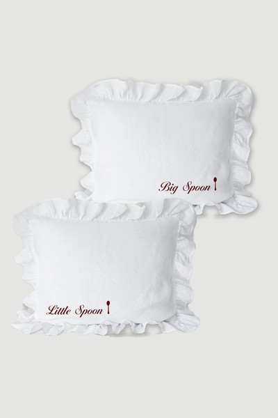 Embroidered Ruffled Cushion Cover from Gigi & Olive