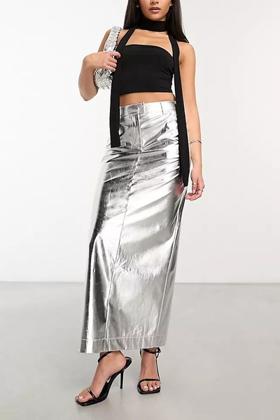 Metallic Maxi Skirt  from 4th & Reckless