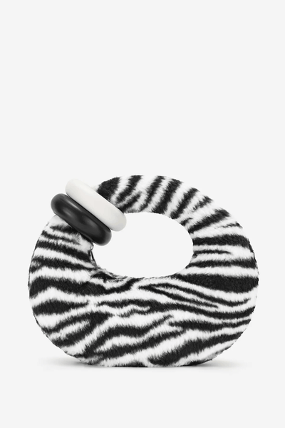 Abacus Zebra Print Faux Fur Top Handle Bag from JW PEI