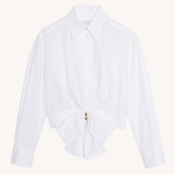 Cropped Shirt With Removable Bow from Sandro