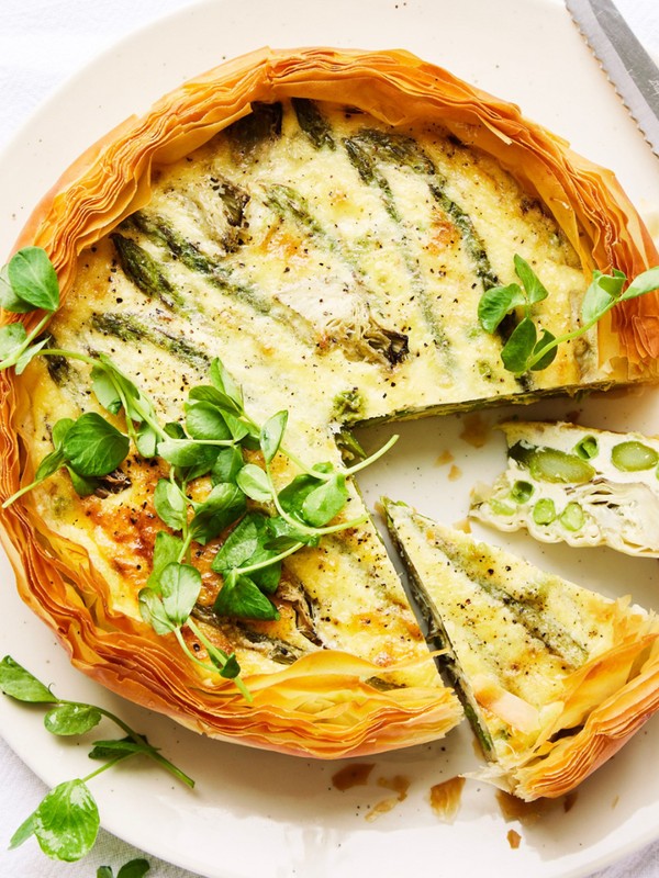 Pea, Asparagus & Artichoke Tart