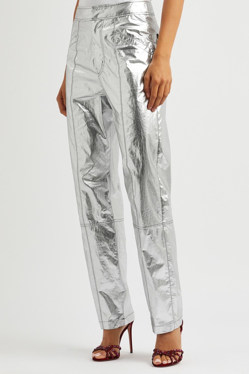 Anea Metallic Cotton-Blend Trousers from Isabel Marant