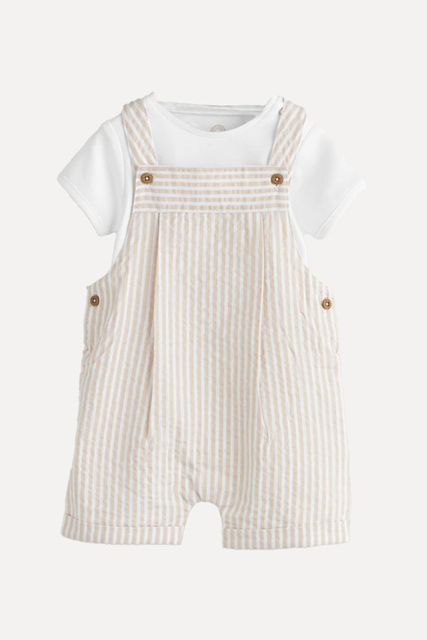 Woven Dungaree & Bodysuit Baby Set from Next