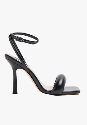 Black Padded Heeled Sandals from River Island