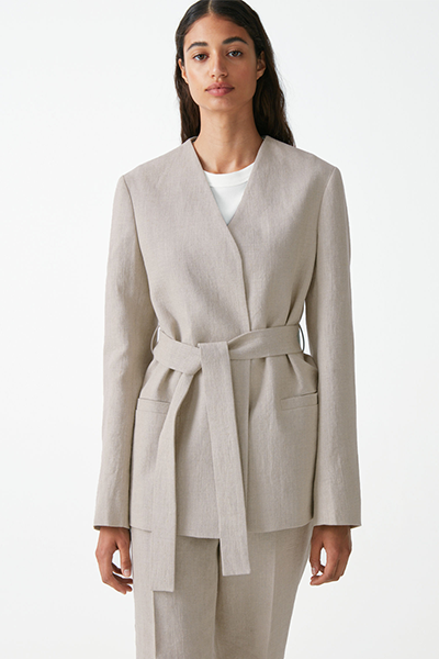 Belted Linen Blazer