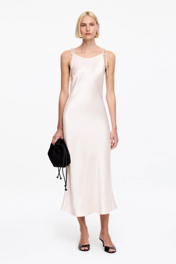 Crushed Satin Slip Dress