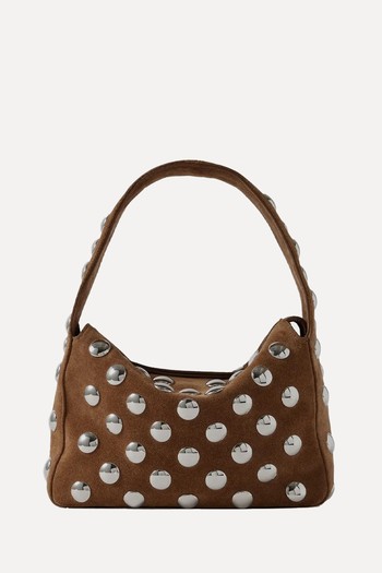 Elena Small Studded Suede Shoulder Bag from Khaite