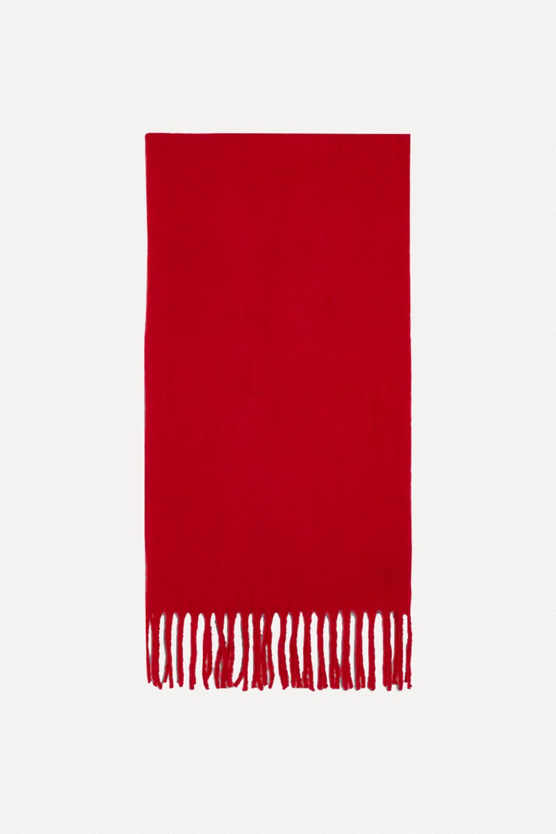 Knitted Fringed Scarf