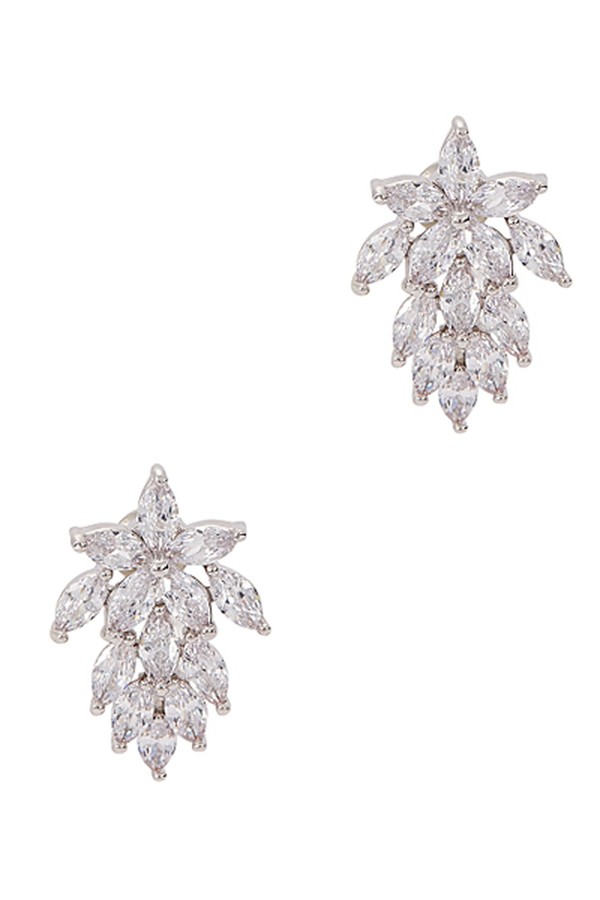 Monarch Crystal-Embellished Silver-Tone Earrings from Fallon