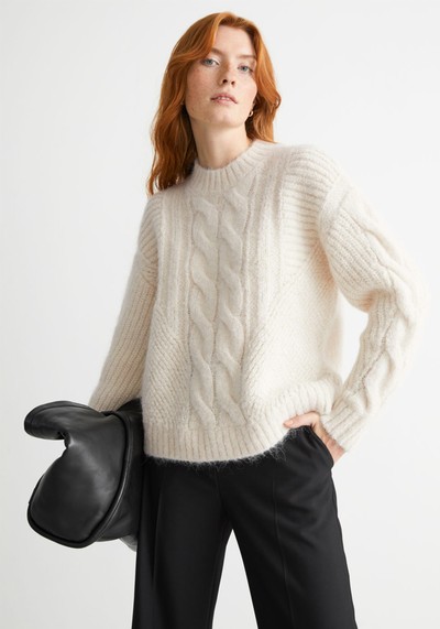 Cable Knit Wool Sweater