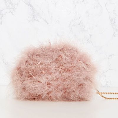 Nude Marabou Feather Clutch Bag from Pretty Little Thing