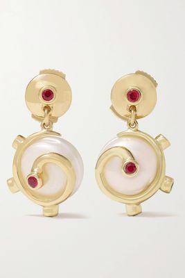9-Karat Gold Multi-Stone Earrings from Yvonne Léon