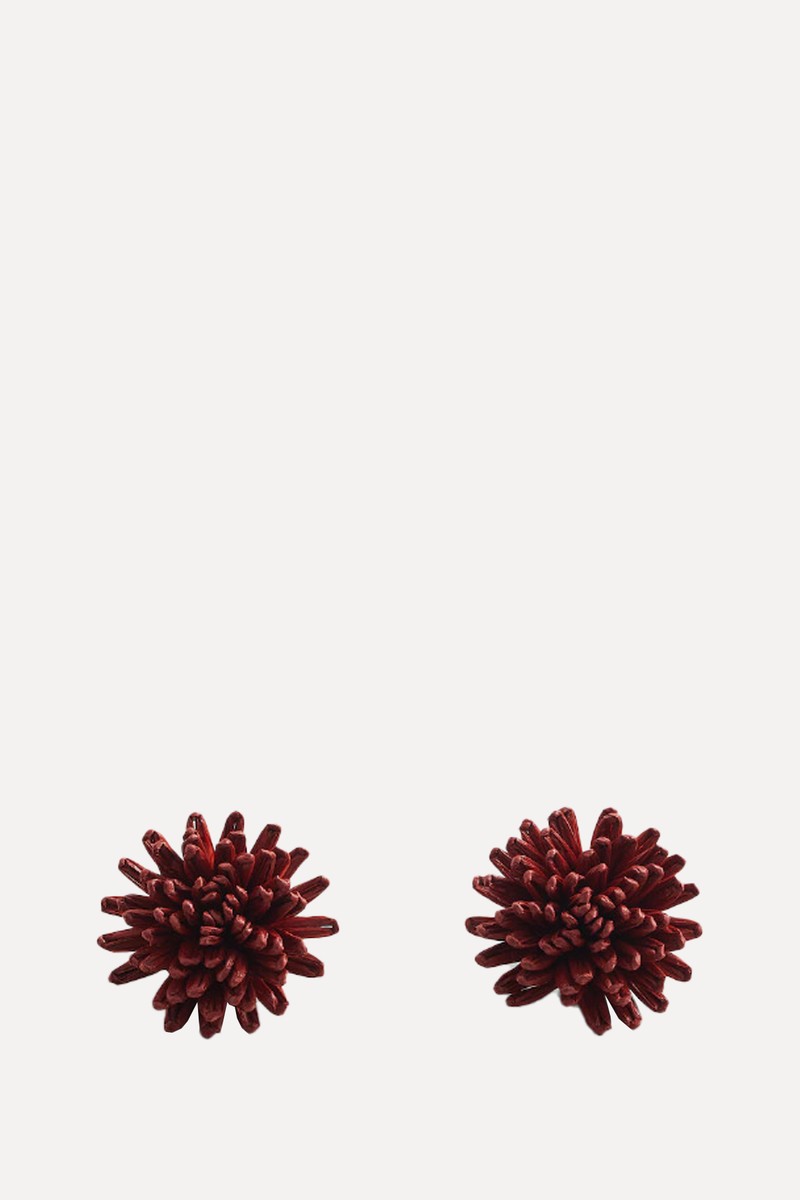 Flowers Raffia Earrings