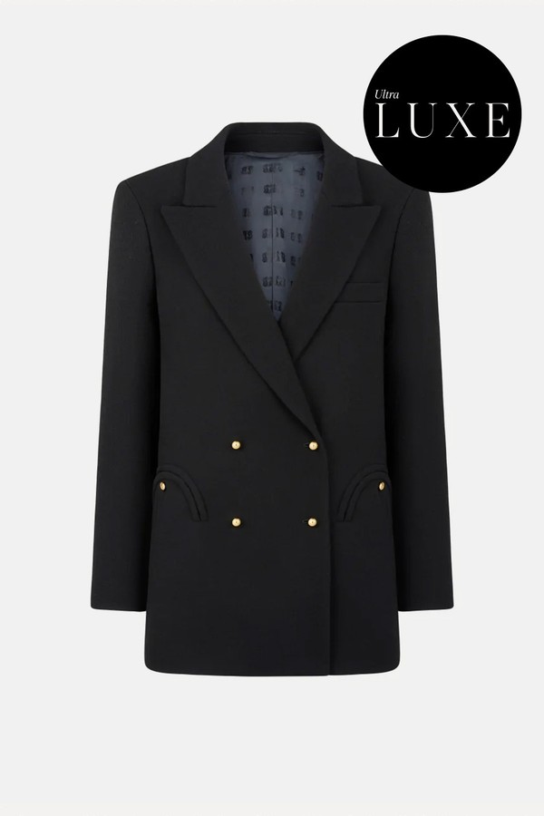 Double-Breasted Wool Black Blazer from Blazé Milano