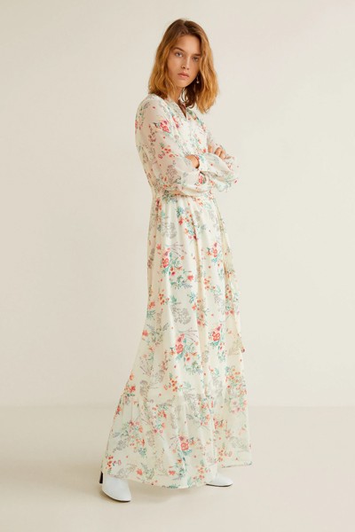 Embossed Flower Gown from Mango