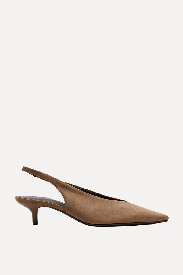 Kitten Heel Pointed Slingback Shoes