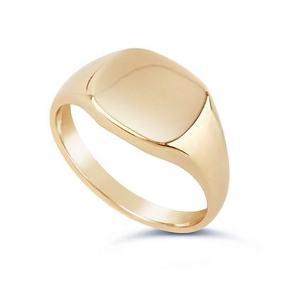 Cushion 10 Karat Gold Pinky Signet Ring from Dinny Hall