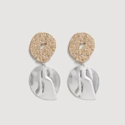 Metal Pendant Earrings from Mango