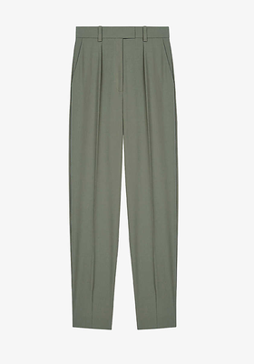 Fresco Pleated Straight-Leg Stretch-Wool Trousers from Maje