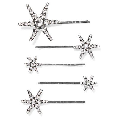 Gunmetal-Tone Crystal Hair Slides from Jennifer Behr