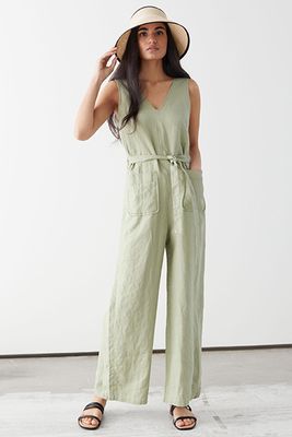 Oversized Belted Linen Jumpsuit from & Other Stories