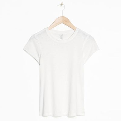 Cotton Blend Fitted Tee from & Other Stories