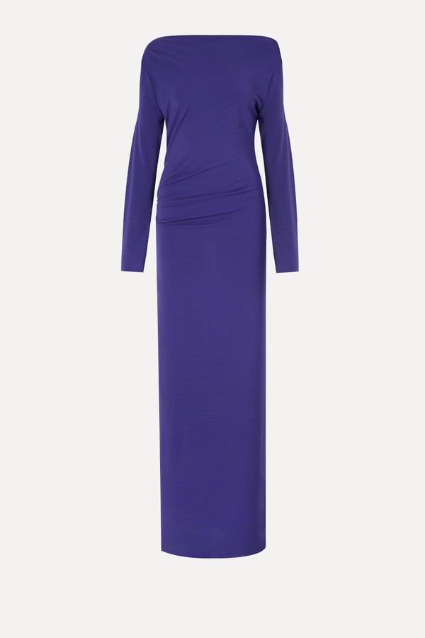 Draped Open-Back Dress