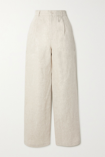 Vesta Pleated Linen Wide-Leg Pants from Reformation