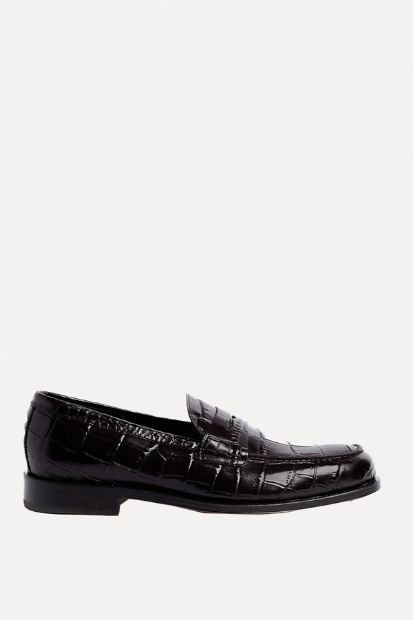 Ox Blood Croc Loafers from Moss