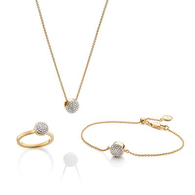 Fiji Button Ring, Necklace & Bracelet Diamond Set