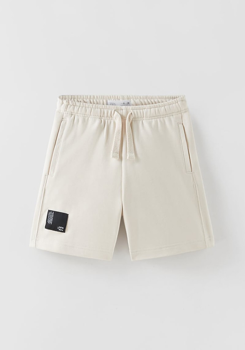 Plush Bermuda Shorts With Label Detail from Zara