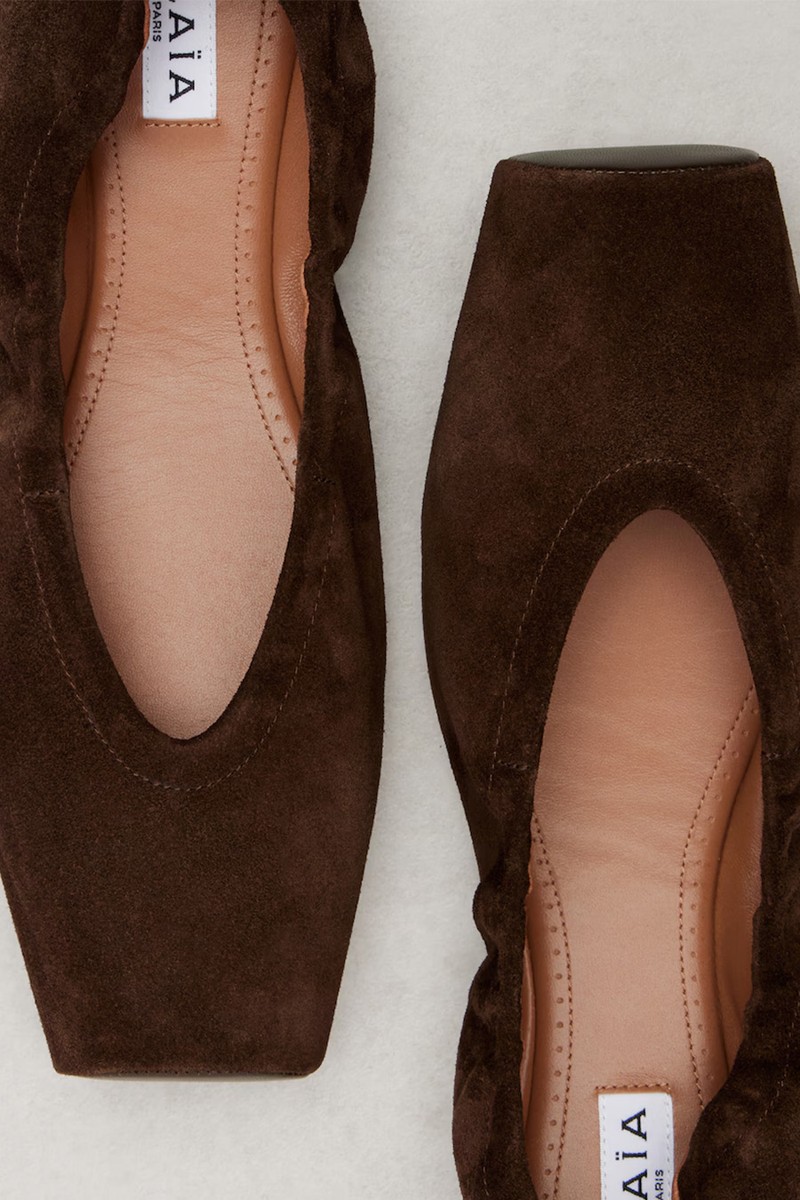 Square-Toe Elasticated Ballet Flats from Alaïa