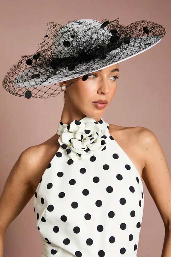 Lisa Tan Wide Brim Veiled Hat from Coast 