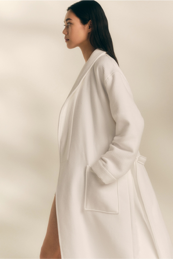 Unisex Organic Cotton Double Faced Waffle Robe from The White Company