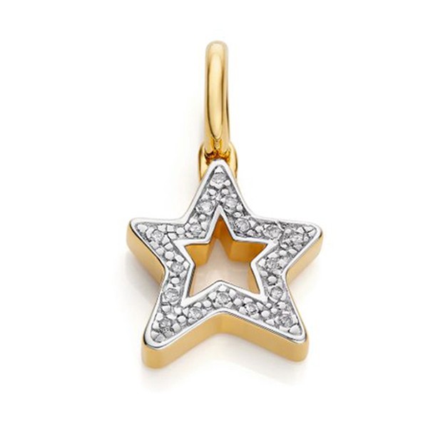 Alphabet Star Diamond Pendant Charm