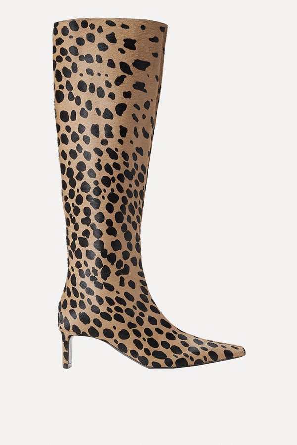 Ona 55 Calf Hair Knee-High Boots from Khaite