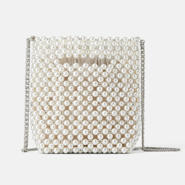 Pearl Bead Mini Bucket Bag from Zara