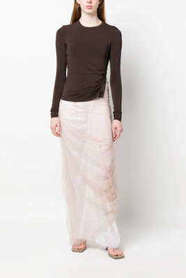 Ruched-Detailing Long-Sleeve Jersey Top from No21