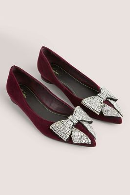 Bow Embellished Pointed Flats from Boden