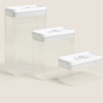 Set Of 3 Flip-Tight Stackable Storage