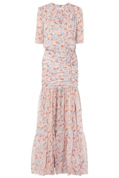 Mick Ruched Chiffon Maxi Dress from Veronica Beard