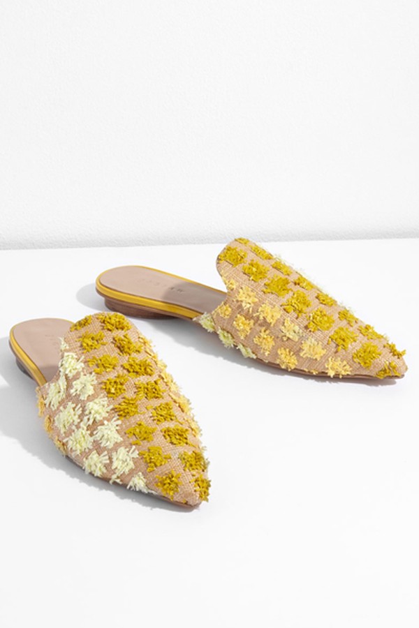 Muhra Raffia Pom Pom Slip Ons from Jigsaw