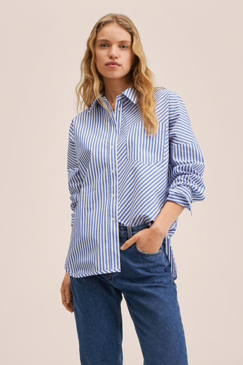 Striped Cotton Shirt from Mango