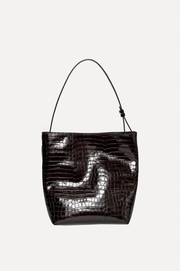 Croc-Effect Leather Tote from ARKET